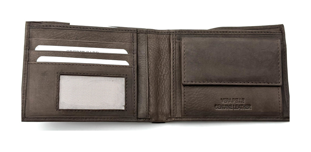 HE118 Dark Brown Open Bifold Wallet