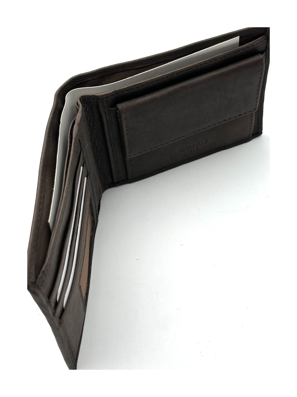 HE118 Dark Brown Open Bifold Wallet
