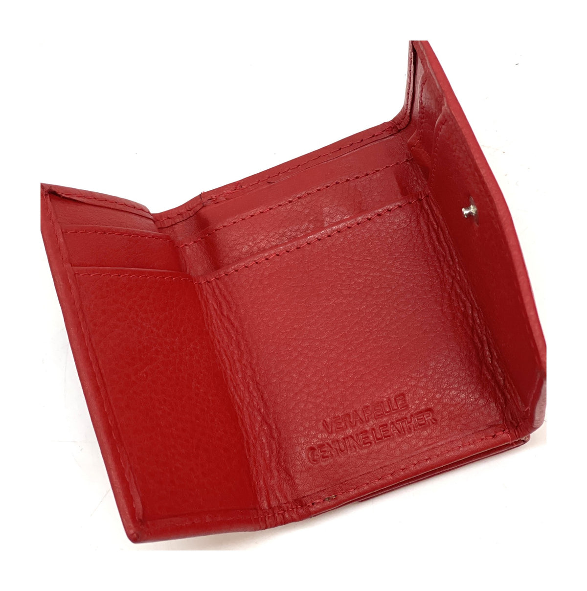 HE120 Red Trifold Snap Wallet