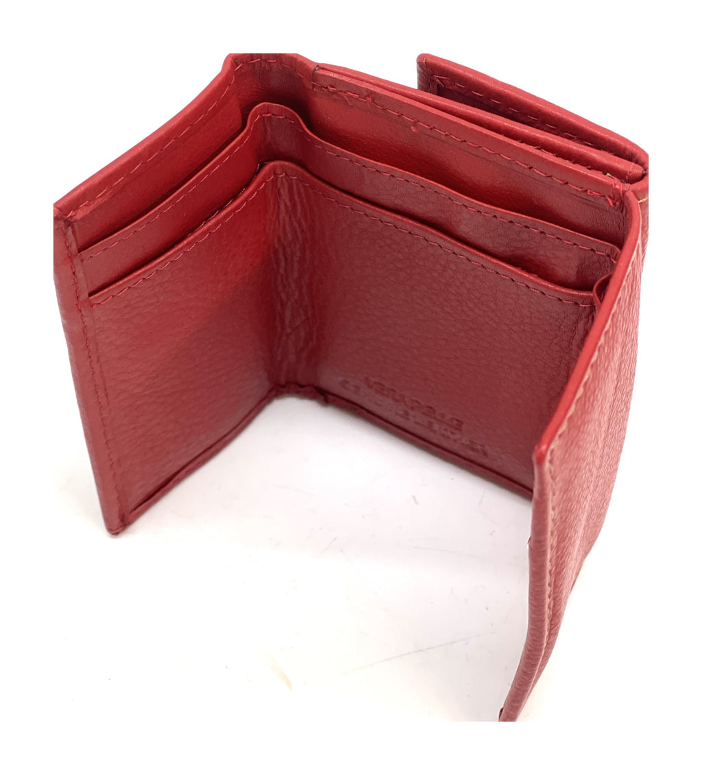 HE120 Red Trifold Snap Wallet