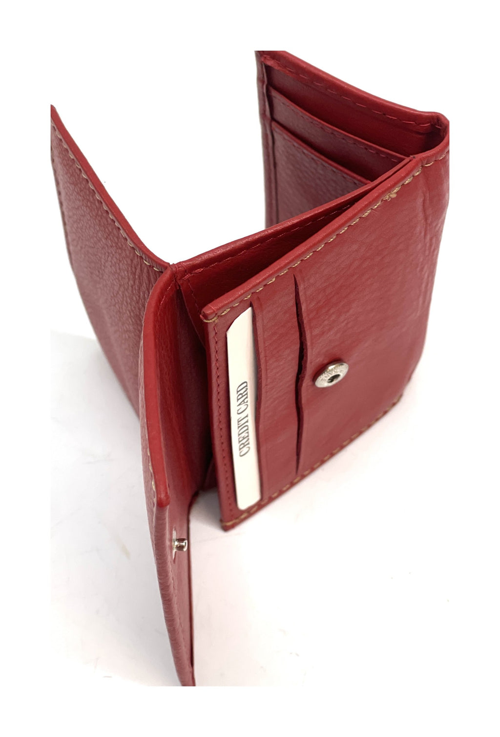 HE120 Red Trifold Snap Wallet