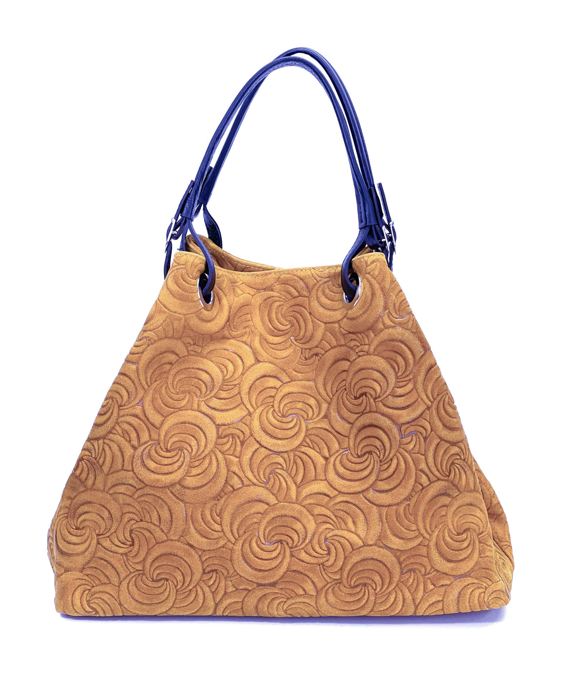 HE1246 Tan Embossed Suede Tote Bag