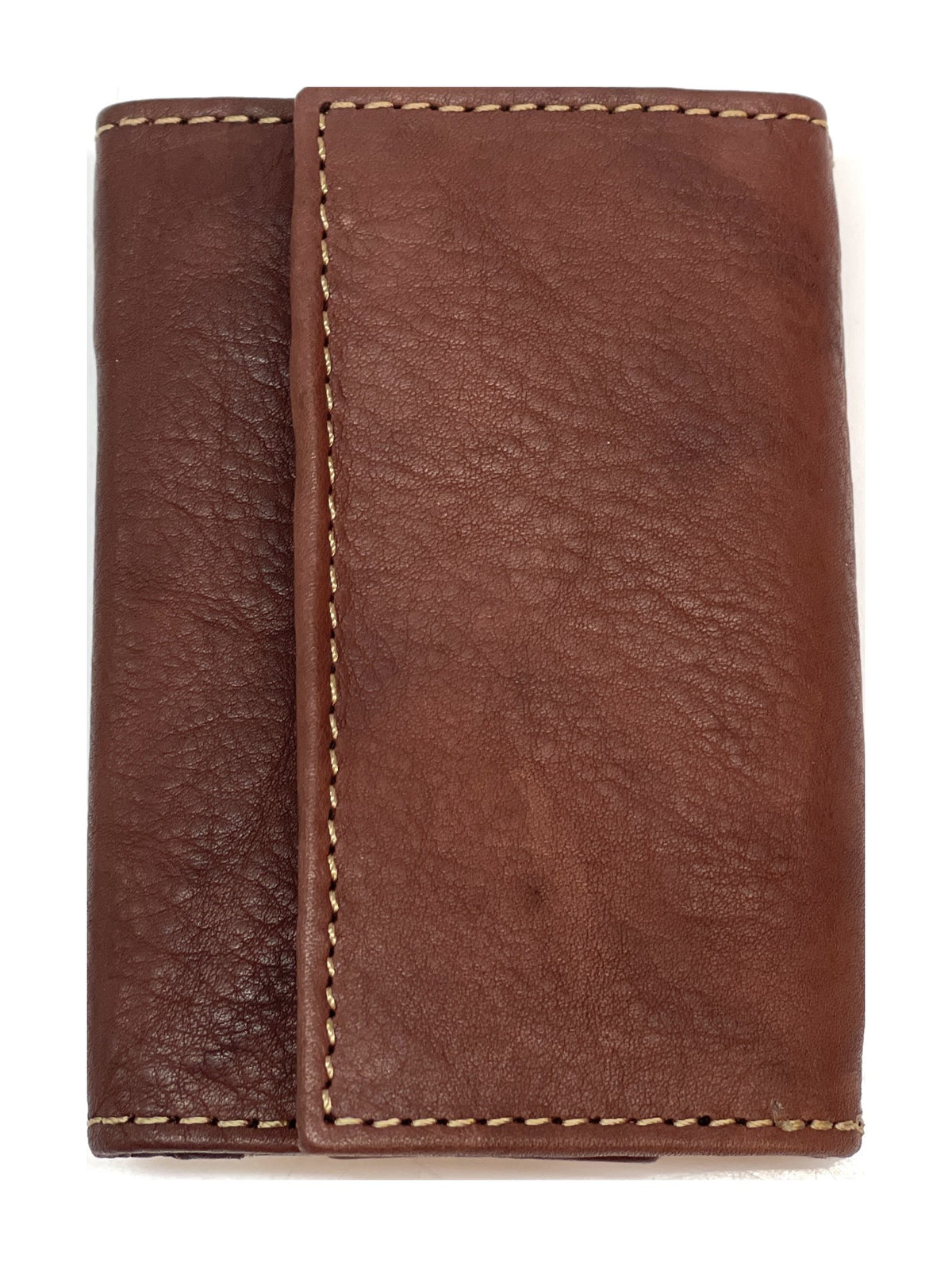 HE125 Chestnut Brown Trifold Snap Wallet
