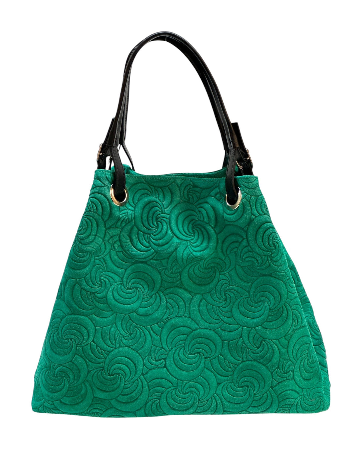 HE1256 Emerald Embossed Suede Tote Bag