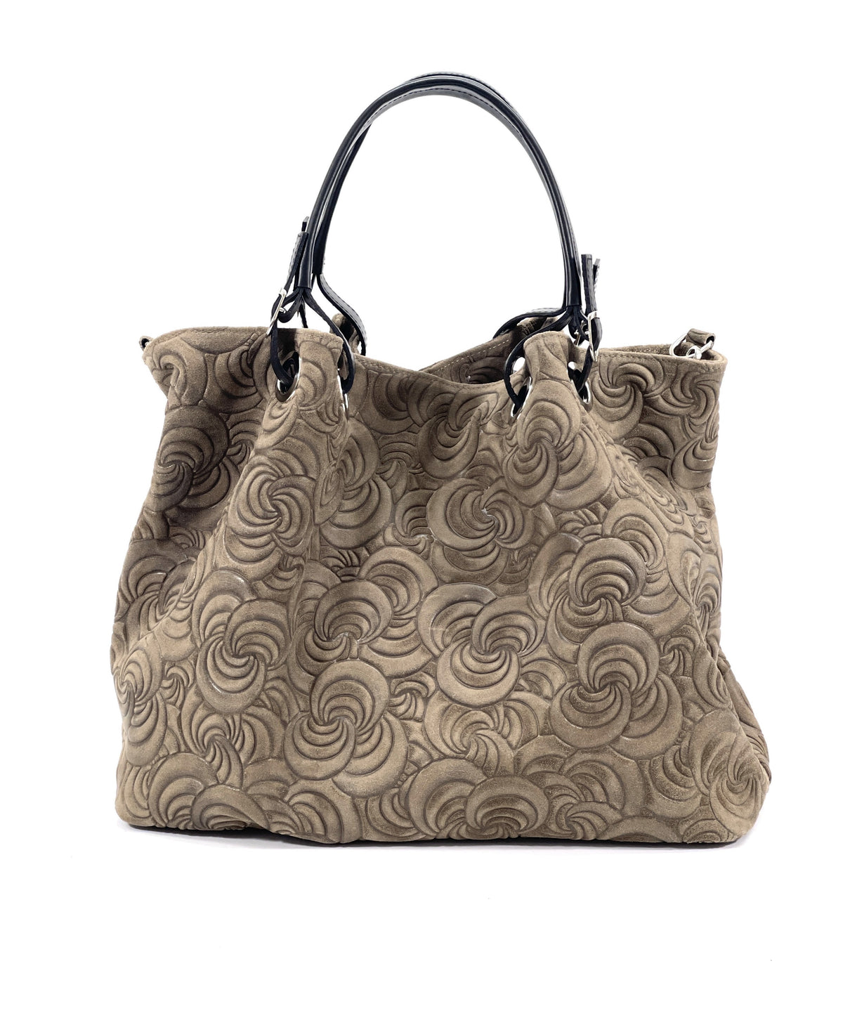 HE1258 Smog Grey Embossed Suede Tote Bag
