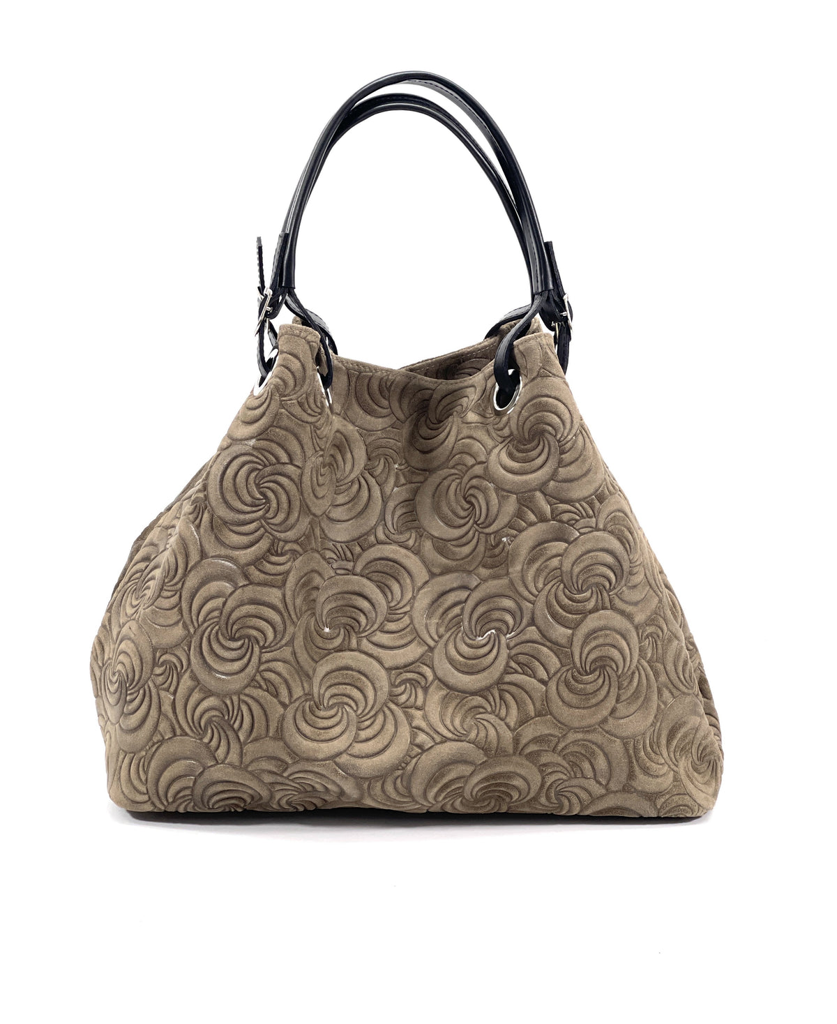 HE1258 Smog Grey Embossed Suede Tote Bag