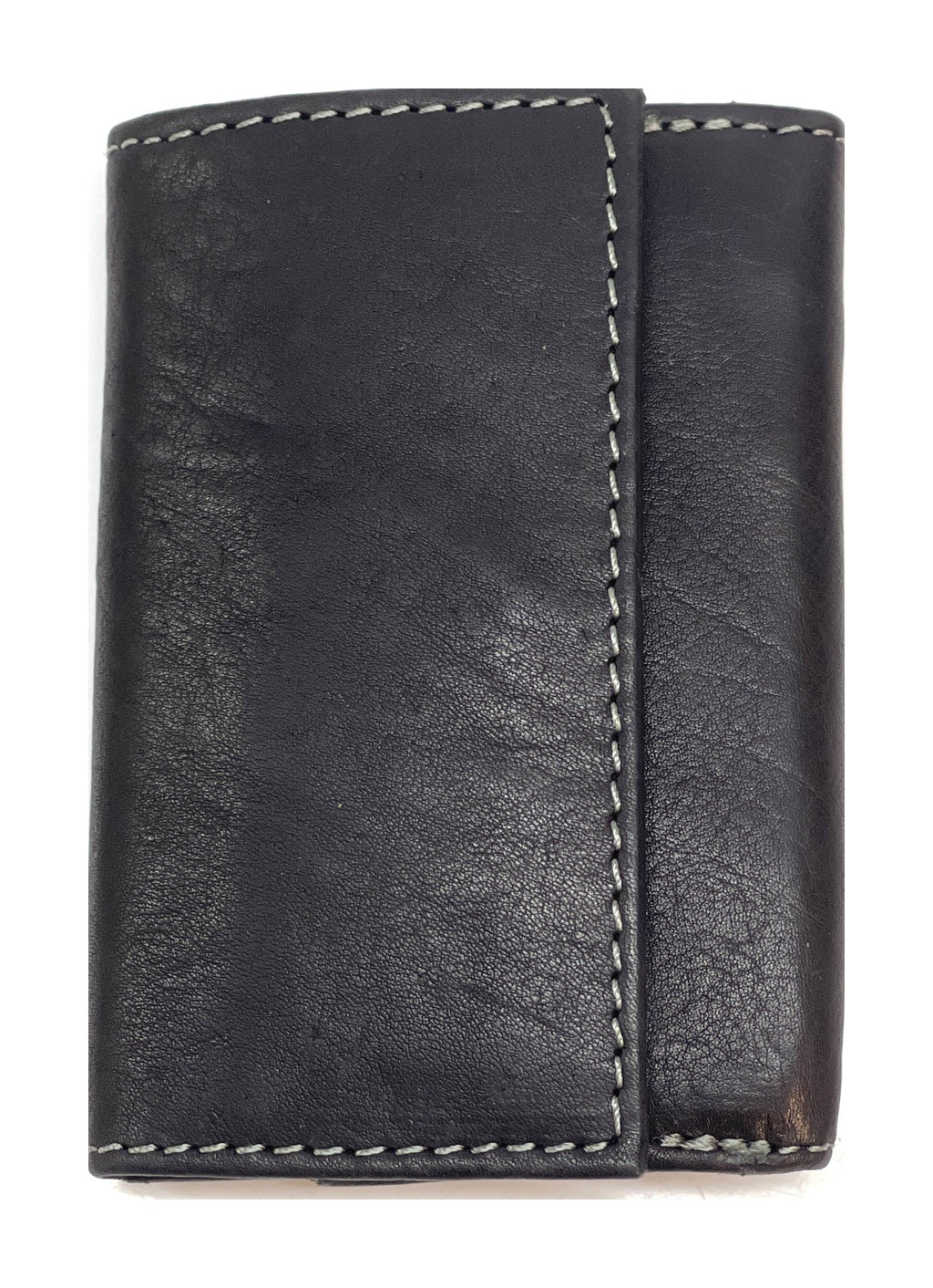 HE126 Black Trifold Snap Wallet