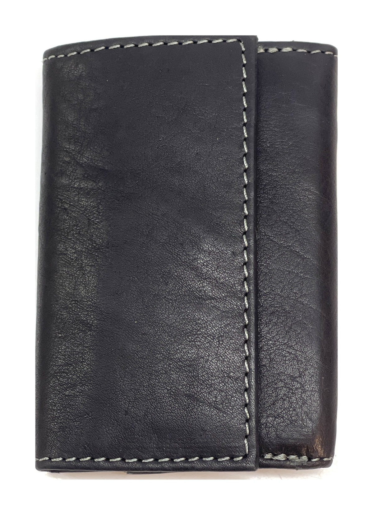 HE126 Black Trifold Snap Wallet