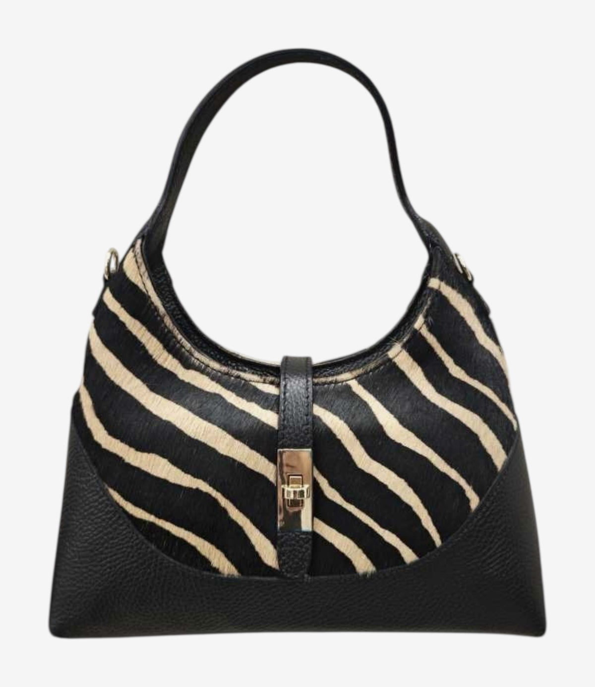 HE1261 Tan Zebra Haircalf Hobo Bag