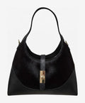 HE1262 Black Haircalf Hobo Bag