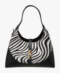 HE1263 Black & White Zebra Haircalf Hobo Bag