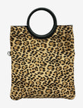 HE1269 Cheetah Spotted Ring Handle Haircalf Top Handle Bag