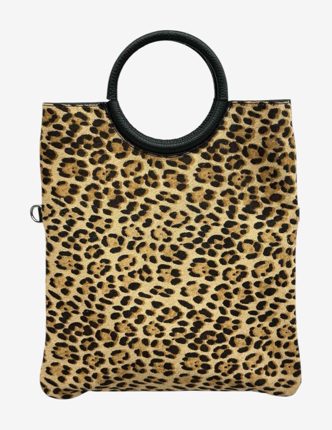 HE1269 Cheetah Spotted Ring Handle Haircalf Top Handle Bag