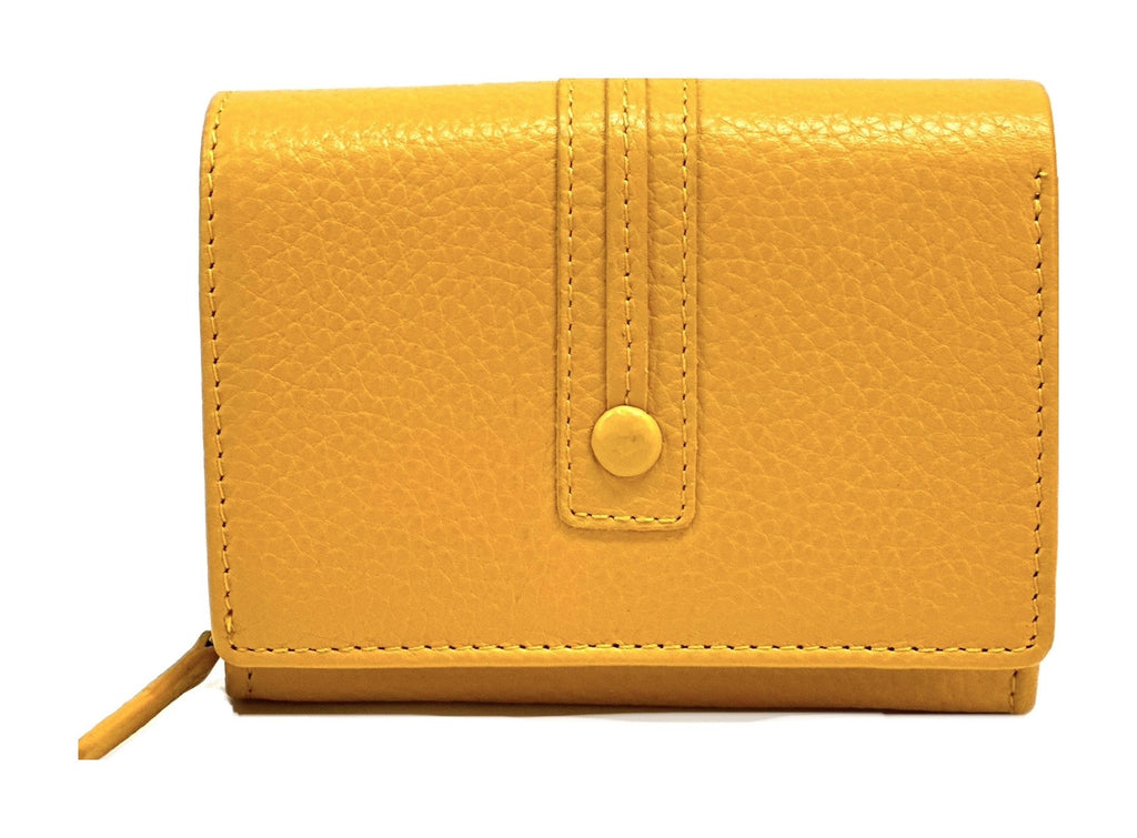 HE127 Yellow Compact Snap Wallet