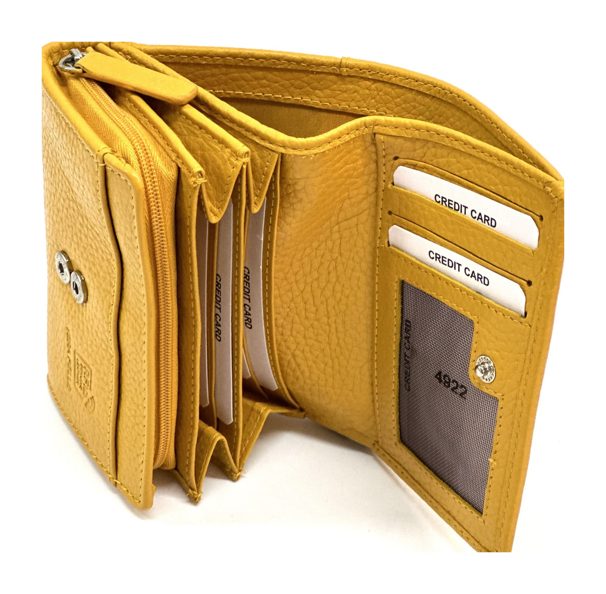 HE127 Yellow Compact Snap Wallet