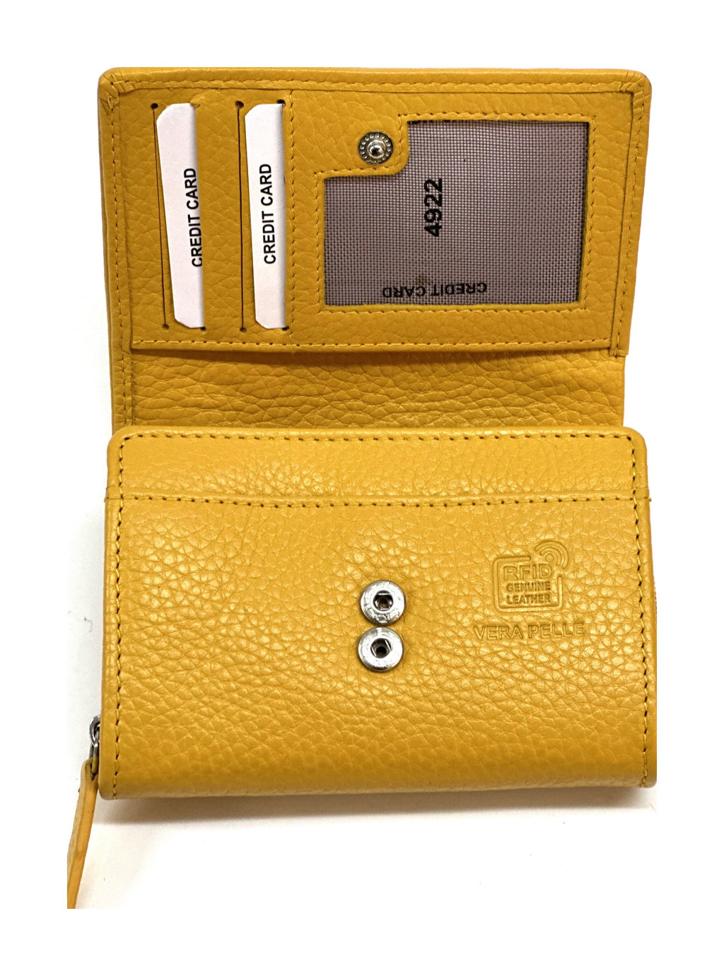 HE127 Yellow Compact Snap Wallet