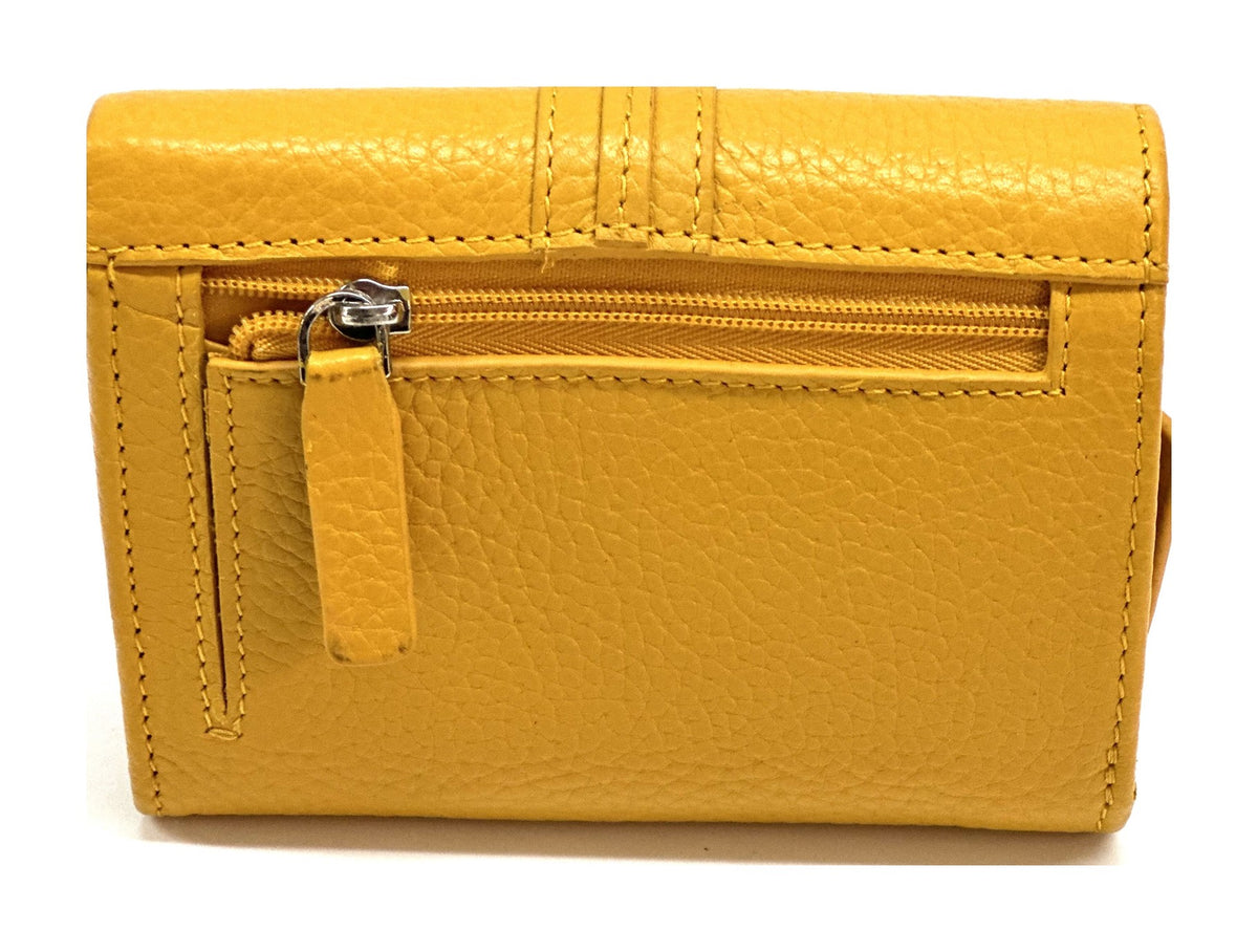 HE127 Yellow Compact Snap Wallet