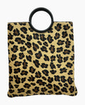 HE1273 Leopard Ring Handle Haircalf Top Handle Bag