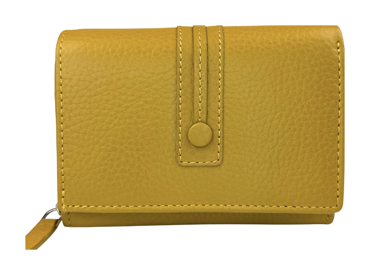 HE128 Mustard Compact Snap Wallet