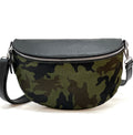 HE1297 Green Camouflage Haircalf Belt Bag