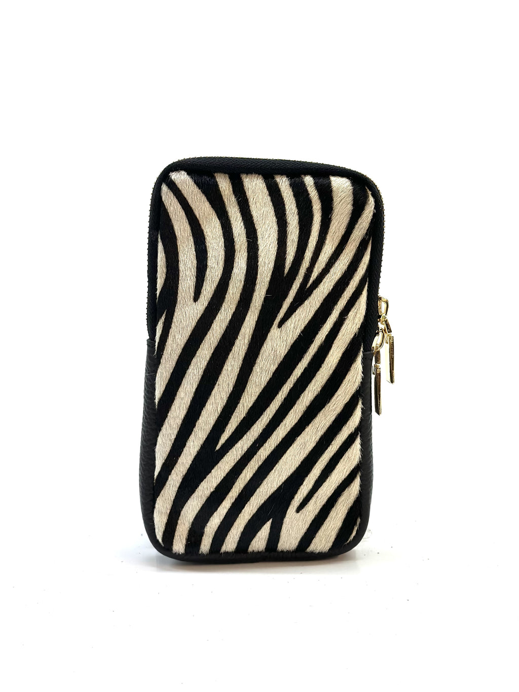 HE1308 Black & White Zebra Haircalf Phone Bag