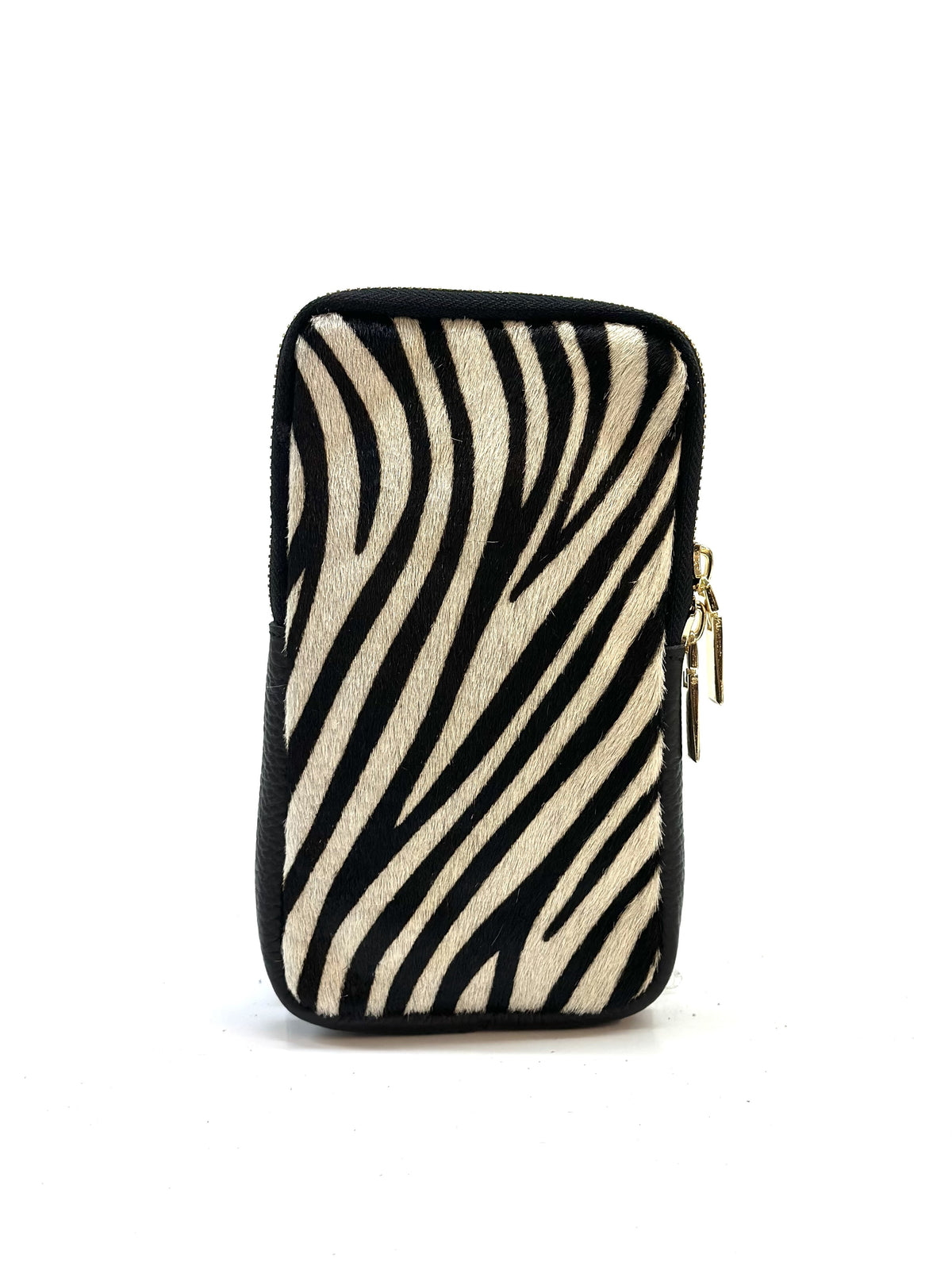 HE1308 Black & White Zebra Haircalf Phone Bag