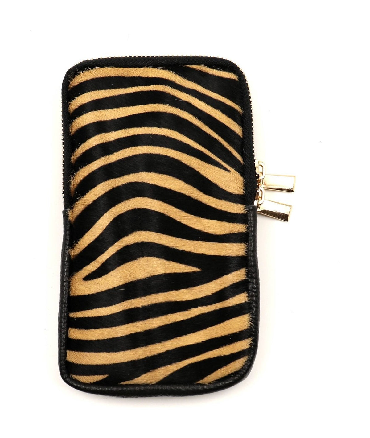 HE1311 Tan Zebra Haircalf Phone Bag