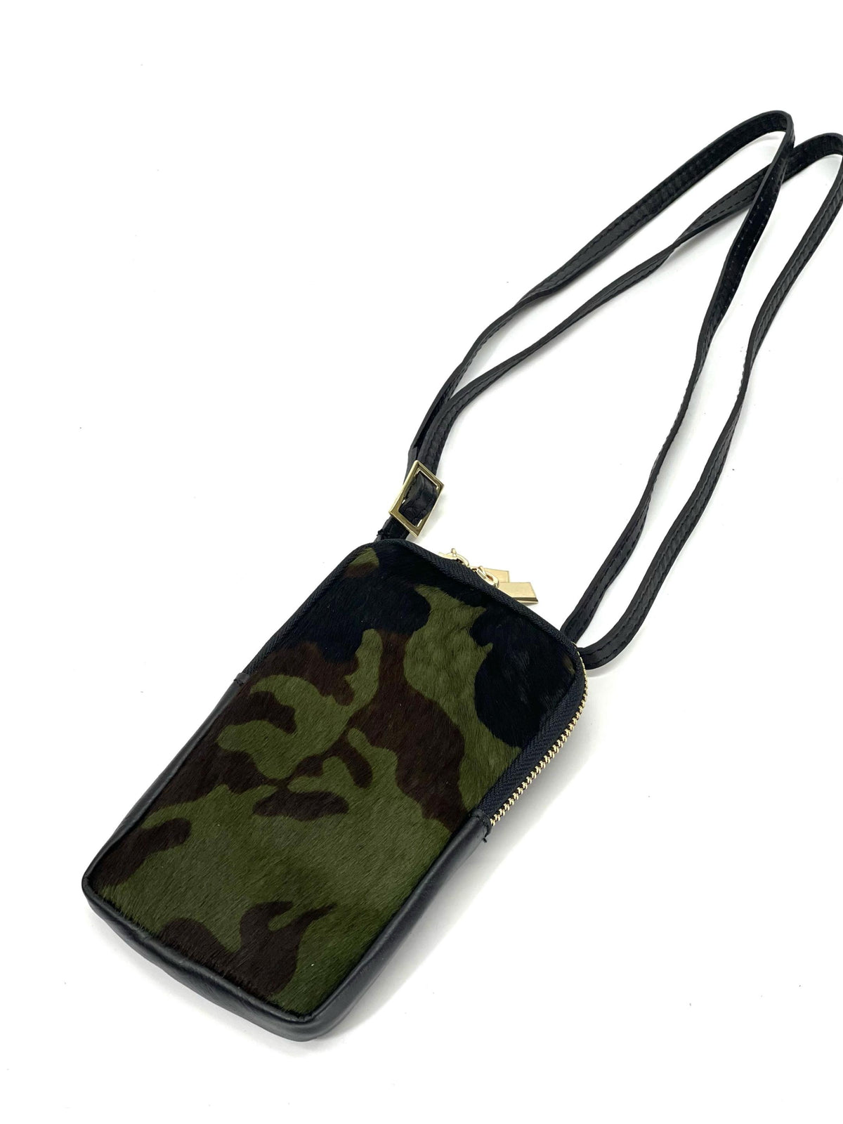 HE1315 Green Camouflage Haircalf Phone Bag