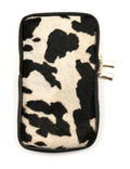 HE1317 Black & White Cow Print Haircalf Phone Bag