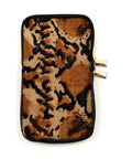 HE1318 Brown Python Print Haircalf Phone Bag