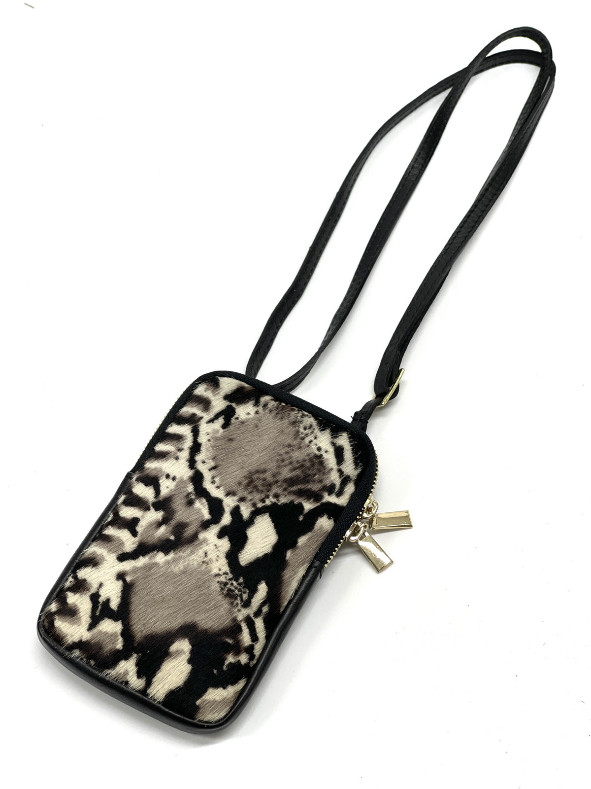 HE1319 Gray Python Print Haircalf Phone Bag
