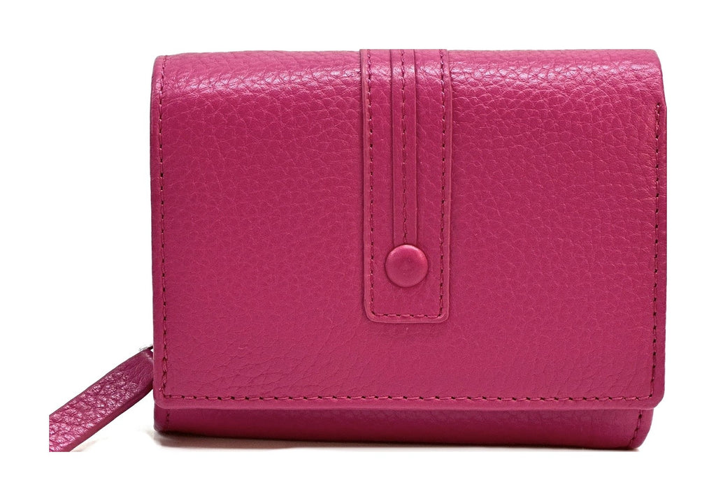HE132 Fuchsia Compact Snap Wallet