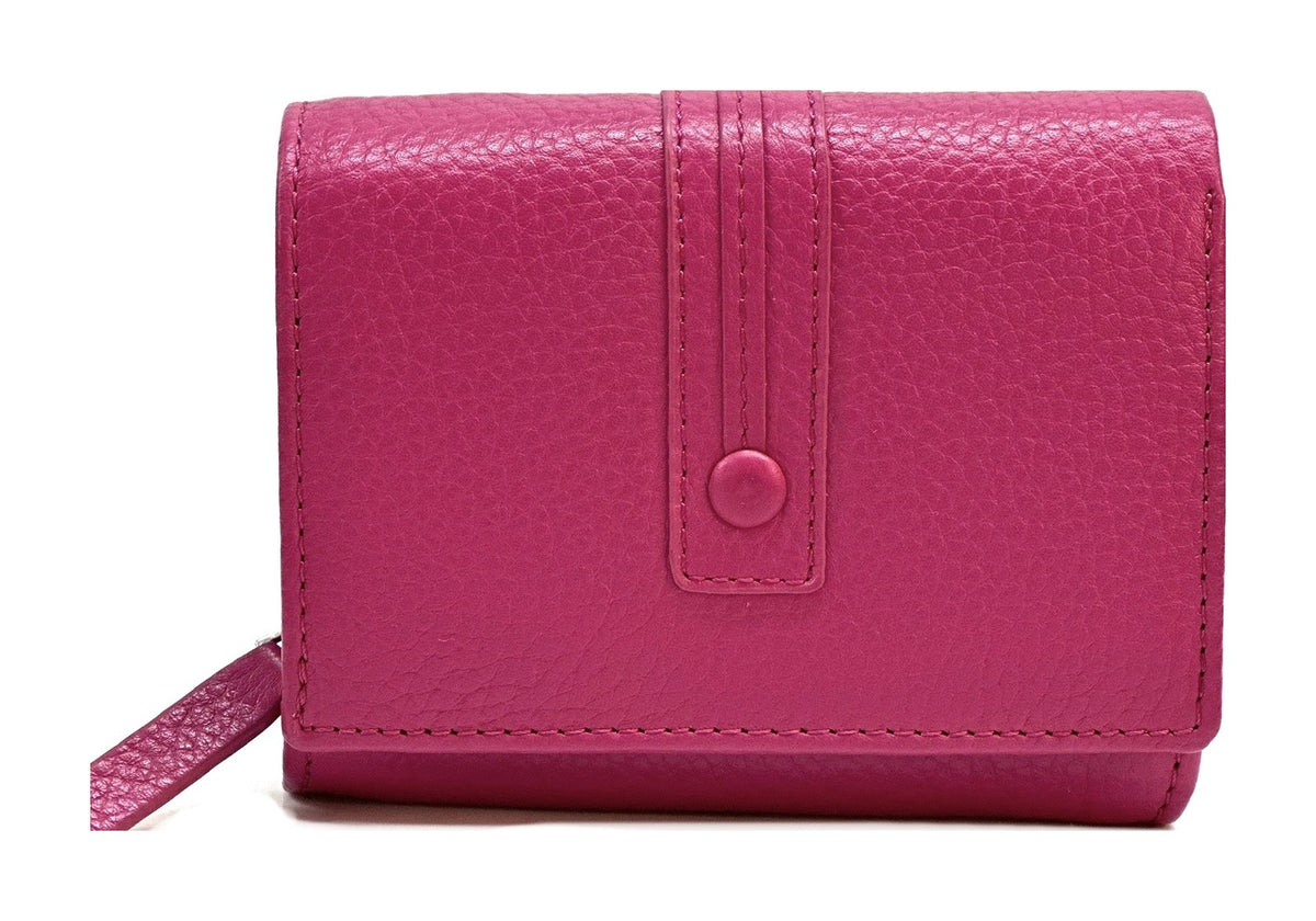 HE132 Fuchsia Compact Snap Wallet