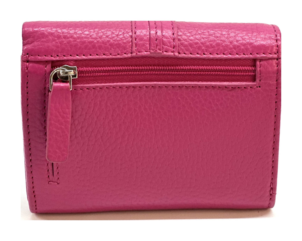 HE132 Fuchsia Compact Snap Wallet