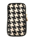 HE1320 Black & White Houndstooth Haircalf Phone Bag