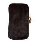 HE1323 Dark Brown Haircalf Phone Bag