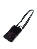 HE1325 Black & Burgundy Leopard Haircalf Phone Bag