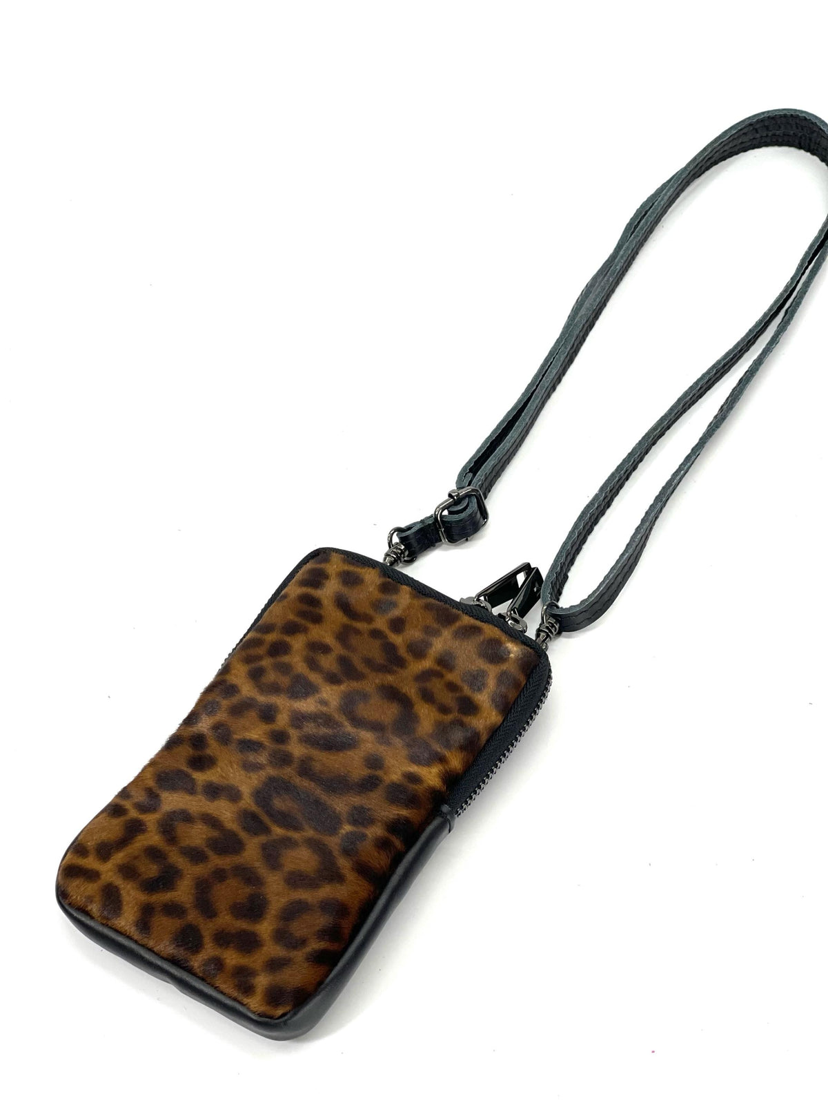 HE1327 Brown Leopard Haircalf Phone Bag