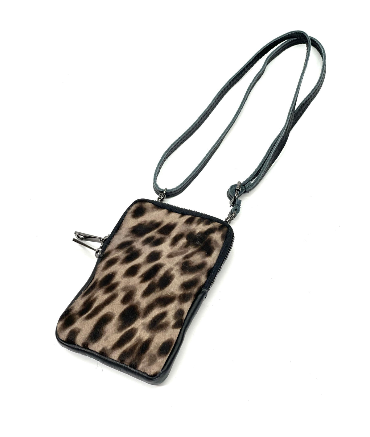 HE1330 Beige Leopard Haircalf Phone Bag