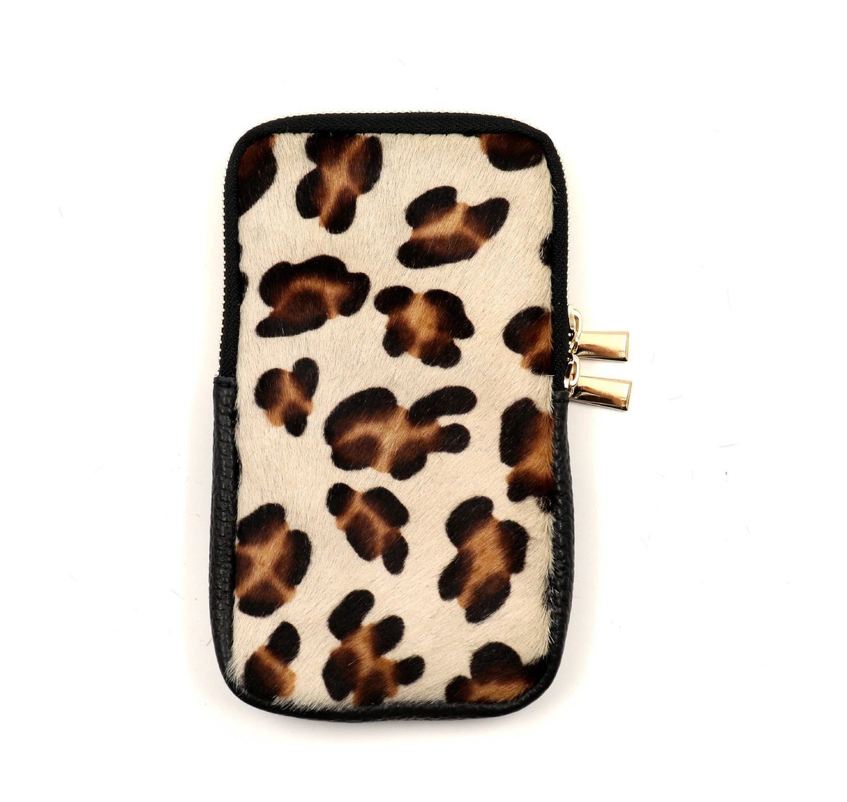 HE1334 White Leopard Haircalf Phone Bag