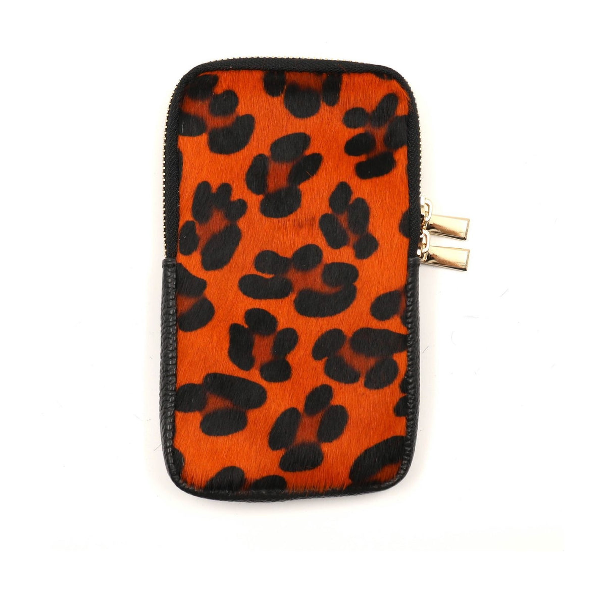HE1335 Orange Leopard Haircalf Phone Bag