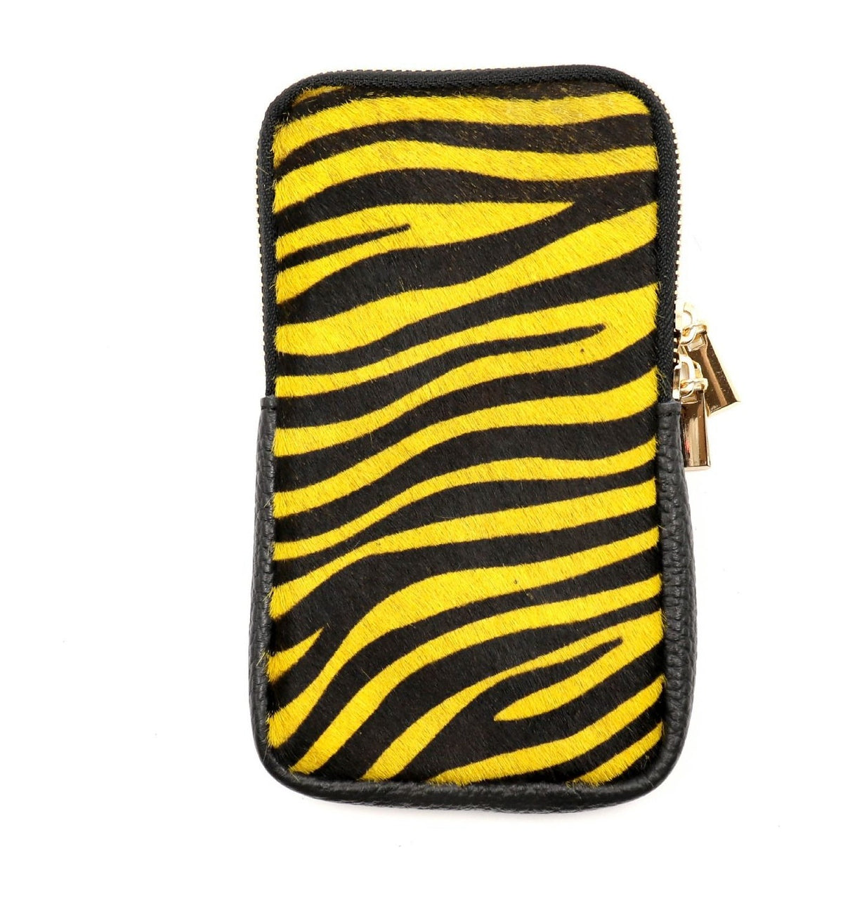 HE1339 Yellow Zebra Haircalf Phone Bag