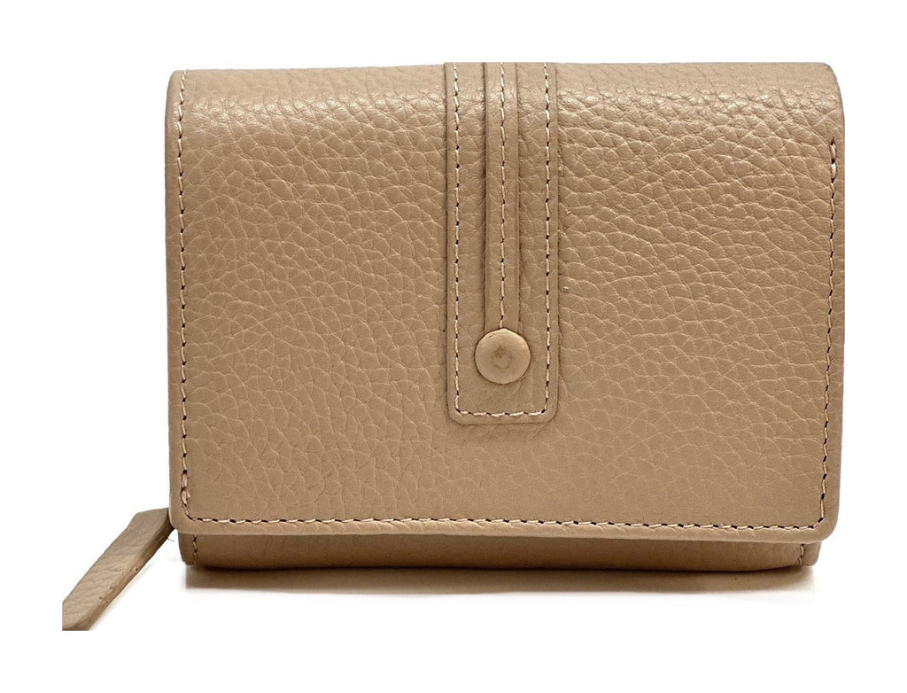 HE134 Nude Beige Compact Snap Wallet
