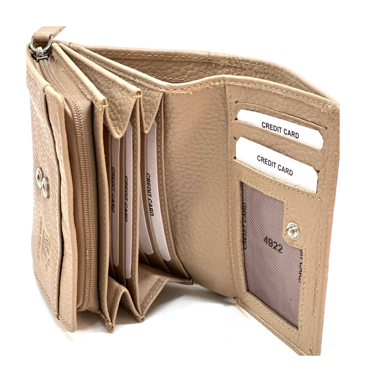 HE134 Nude Beige Compact Snap Wallet