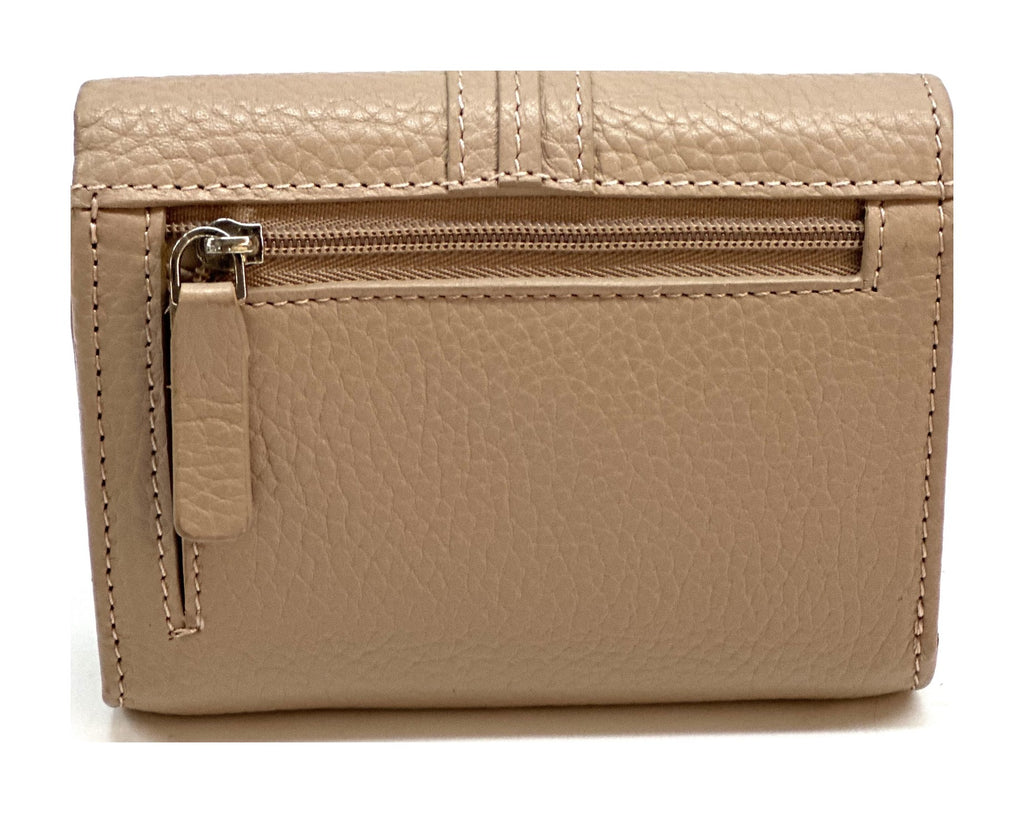 HE134 Nude Beige Compact Snap Wallet