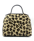 HE1346 Leopard Dome Haircalf Top Handle Bag