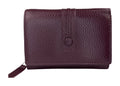 HE135 Burgundy Compact Leather Snap Wallet