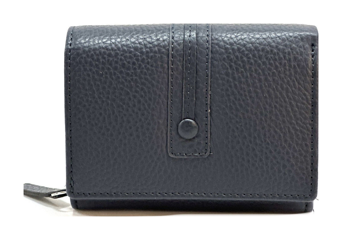 HE136 Slate Navy Compact Snap Wallet
