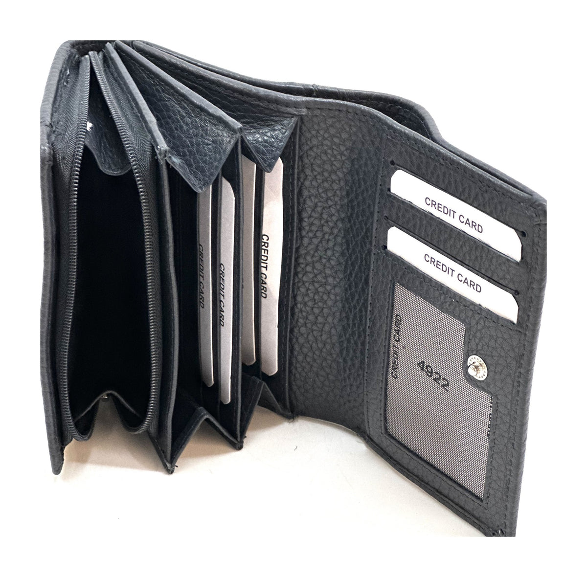 HE136 Slate Navy Compact Snap Wallet