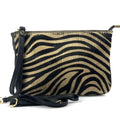 HE1361 Tan Tiger Stripe Wristlet Haircalf Clutch